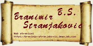 Branimir Stranjaković vizit kartica